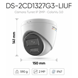 Cámara Turret IP / 2 Megapixel / ColorVu 3.0 / Dual Light 30 m (98.4 ft) / Lente 2.8 mm / AcuSense Lite / IP67 / PoE HIKVISION - Imagen 2