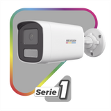 [Dual Light + ColorVu] Bala IP 2 Megapixel / Lente 4 mm / 50 mts IR + 50 mts Luz Blanca / Micrófono Integrado / ACUSENSE Lite / Exterior IP67 / dWDR / PoE / Micro SD HIKVISION - Imagen 1