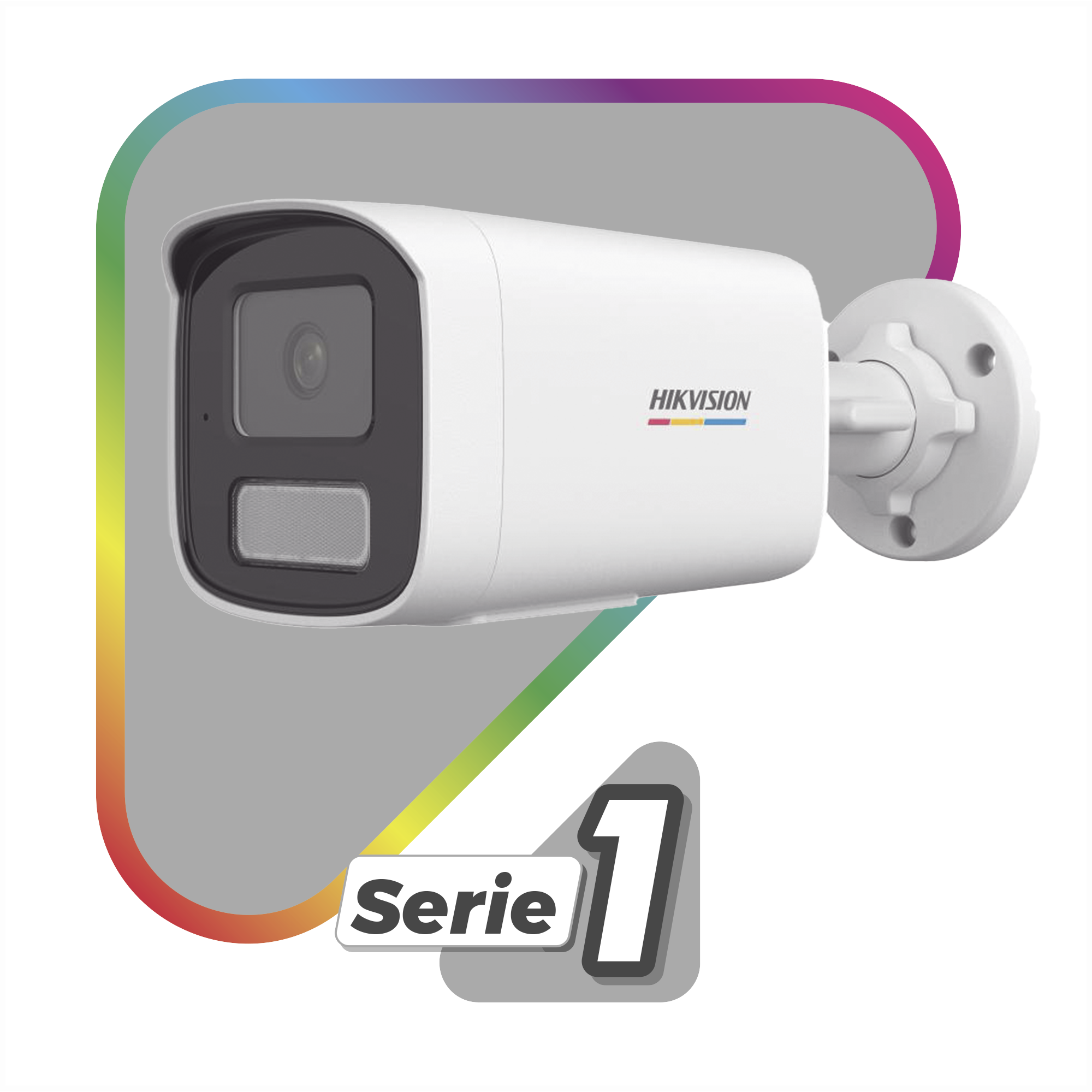 [Dual Light + ColorVu] Bala IP 2 Megapixel / Lente 4 mm / 50 mts IR + 50 mts Luz Blanca / Micrófono Integrado / ACUSENSE Lite / Exterior IP67 / dWDR / PoE / Micro SD HIKVISION - Imagen 1