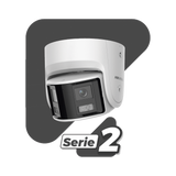 Camara Turret IP 4MP Panoramica 180° Dual Lente 2.8mm IR 30m AcuSense Audio Bidireccional WDR 120dB Hikvision DS-2CD2346G2P-ISU/SL - Imagen 2