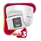 Camaras IP TurretHIKVISIONDS-2CD3387G2P-LSU/SL(C)Camara Turret IP 8MP Panoramica 180° ColorVu AcuSense Proteccion Activa PoE Hikvision DS - 2CD3387G2P - LSU/SL(C) - SILYMX