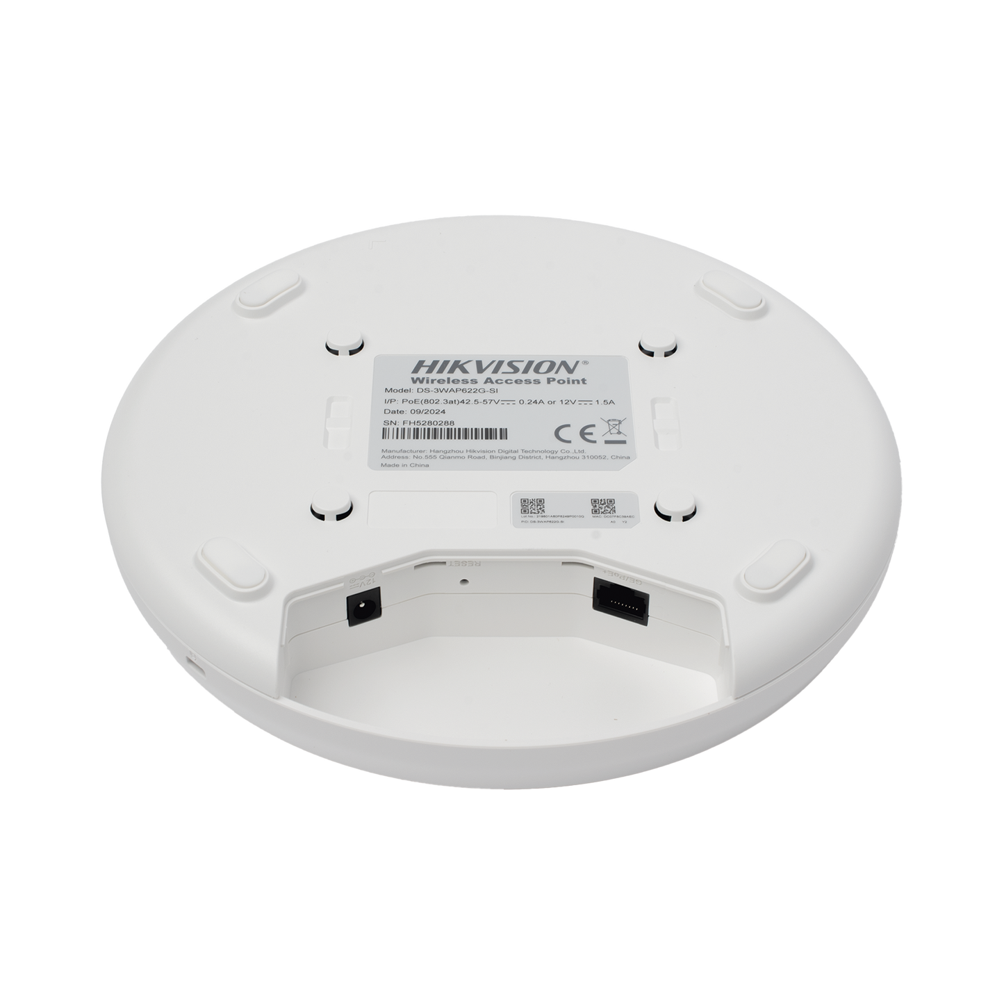 Punto de Acceso / Montaje en Techo o Pared / WiFi 6 / PoE / Soporta Roaming / Interior / Soporta hasta 256 Usuarios (100 Conexiones Simultaneas) / 1800 Mbps / 20 dB / Administración Gratuita desde la Nube HIKVISION - Imagen 1