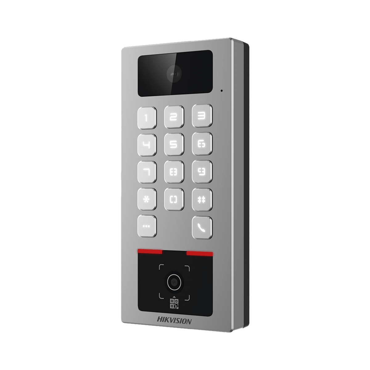 Videoporteros IPHIKVISIONDS-K1T502DBWX-CQRTeclado Videoportero Multiapartamento IP 2MP QR RFID PIN IP65 IK09 HikConnect Hikvision DS - K1T502DBWX - CQR - SILYMX