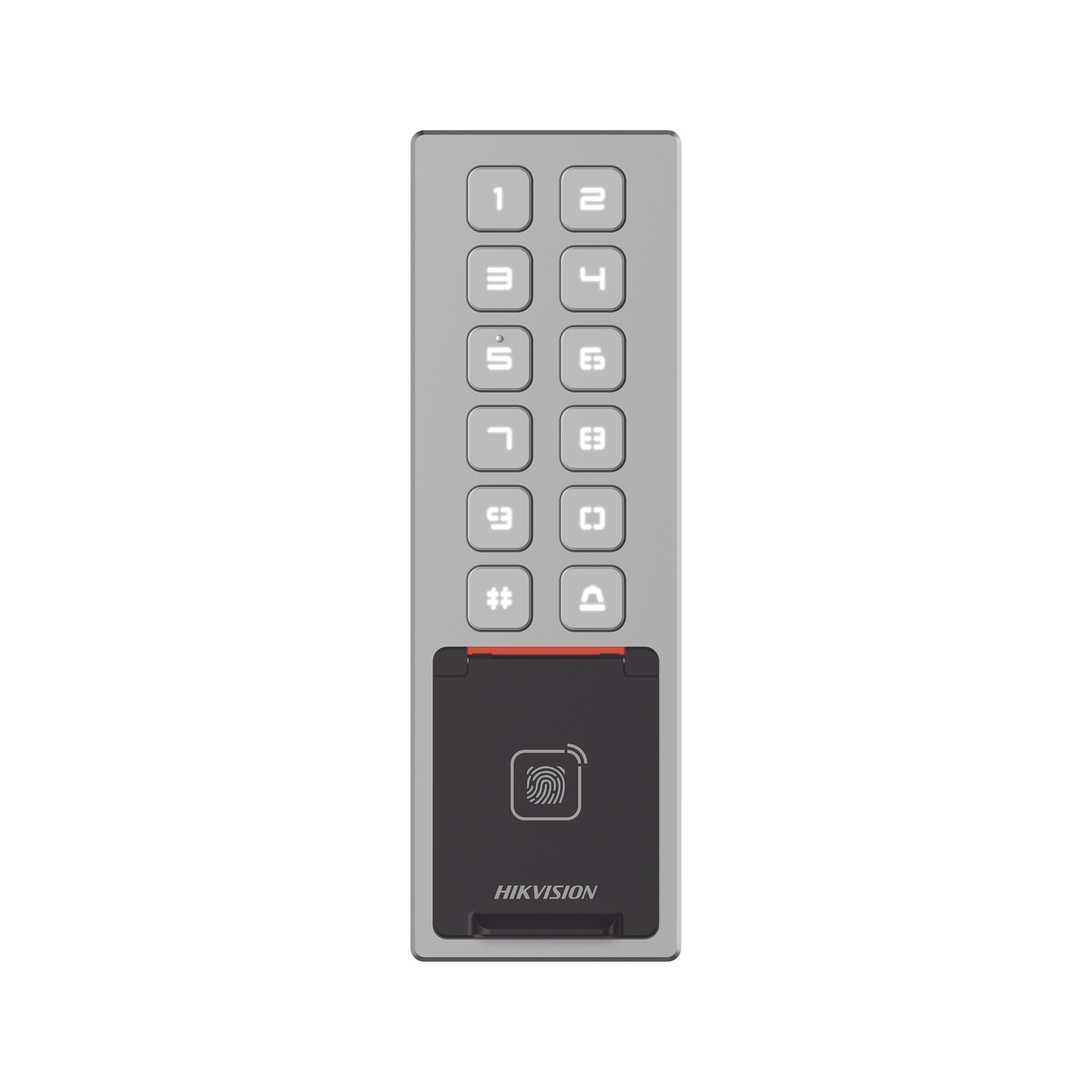Teclado Exterior WiFi HIKVISION Antivandálico IP65 & IK08 Passwords con Horarios Acceso por PIN, Tarjeta MIFARE, Huella y Tarjeta Virtual Bluetooth DS-K1T805MBFWX - Imagen 1