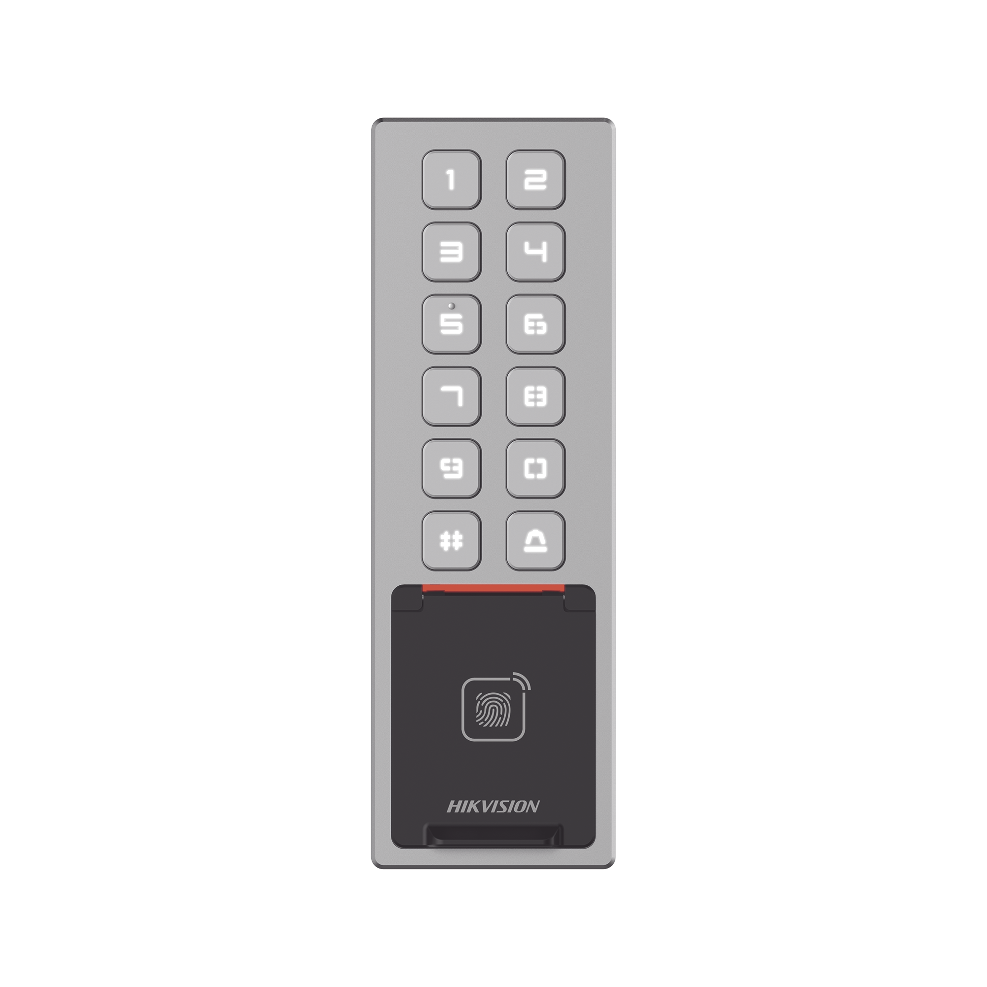 Teclado Exterior WiFi HIKVISION Antivandálico IP65 & IK08 Passwords con Horarios Acceso por PIN, Tarjeta MIFARE, Huella y Tarjeta Virtual Bluetooth DS-K1T805MBFWX - Imagen 1