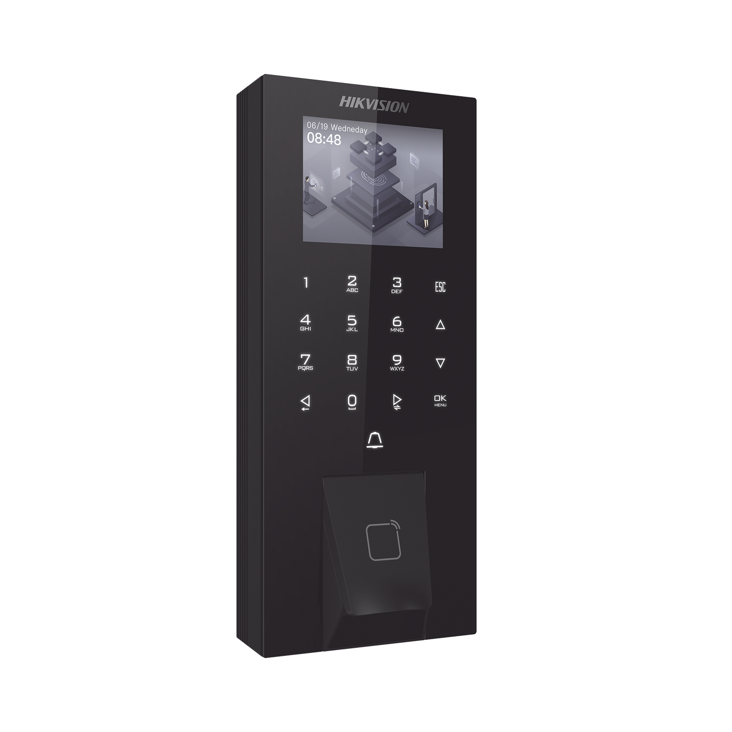 Biometrico IP65 WiFi PoE para Acceso y Asistencia / 5,000 Huellas y Tarjetas / Administración en la Nube con HikConnect Teams / Salida 12 Vcd para Chapa HIKVISION - Imagen 1
