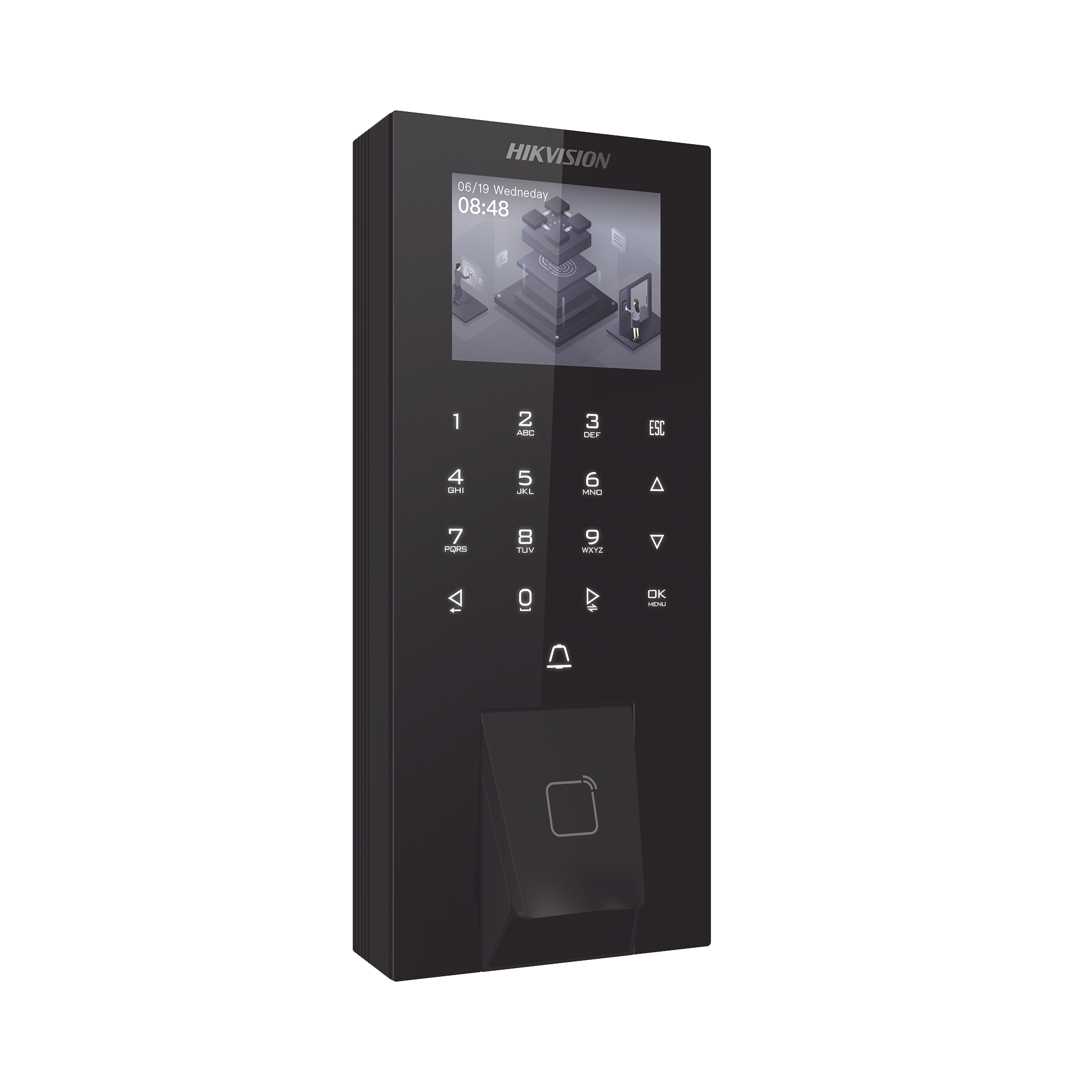 Biometrico IP65 WiFi PoE para Acceso y Asistencia / 5,000 Huellas y Tarjetas / Administración en la Nube con HikConnect Teams / Salida 12 Vcd para Chapa HIKVISION - Imagen 1