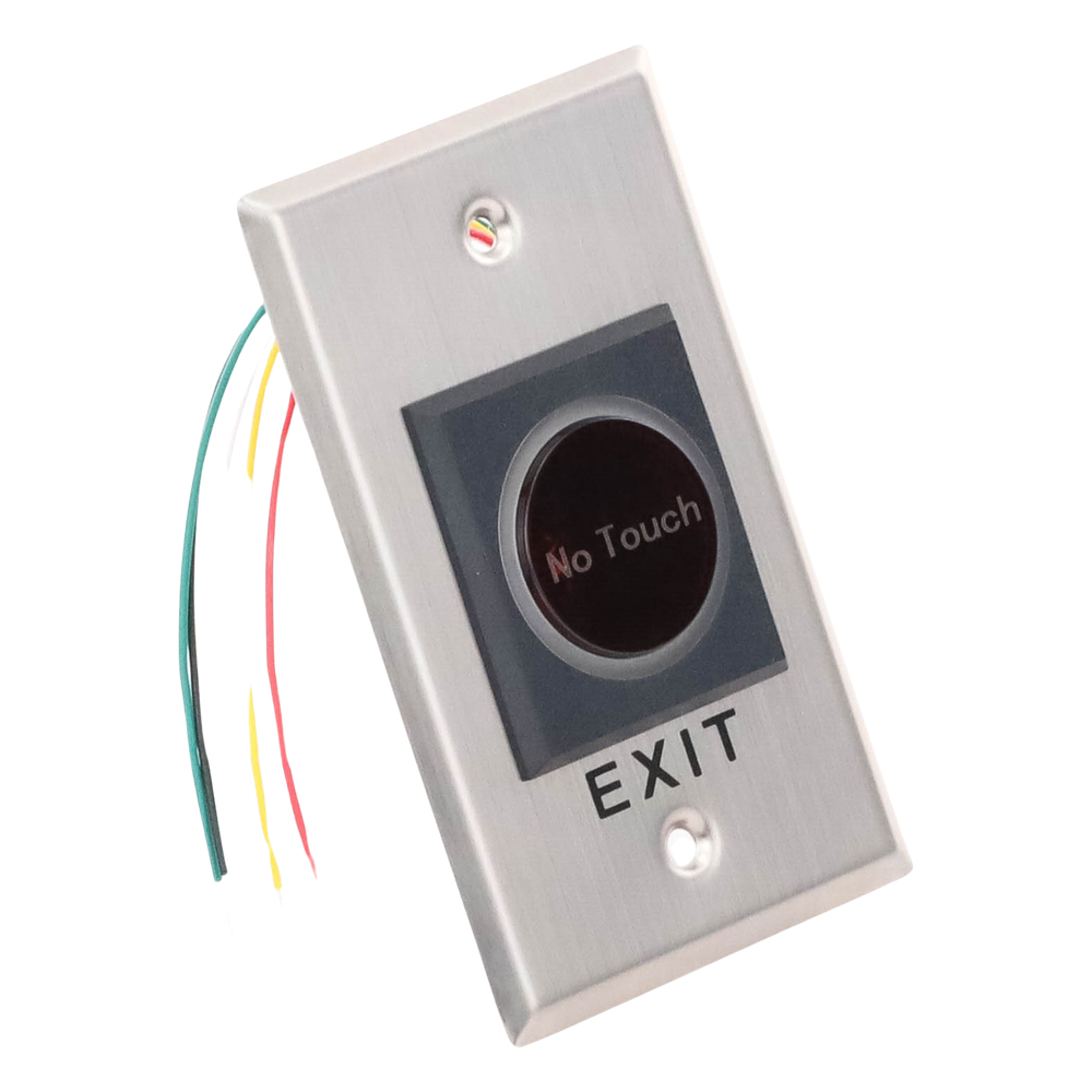 Boton de Salida Sin Contacto IR LED 5-15cm NO/NC 12-24 VCD Acero Inoxidable Hikvision DS-K7P07 - Imagen 2