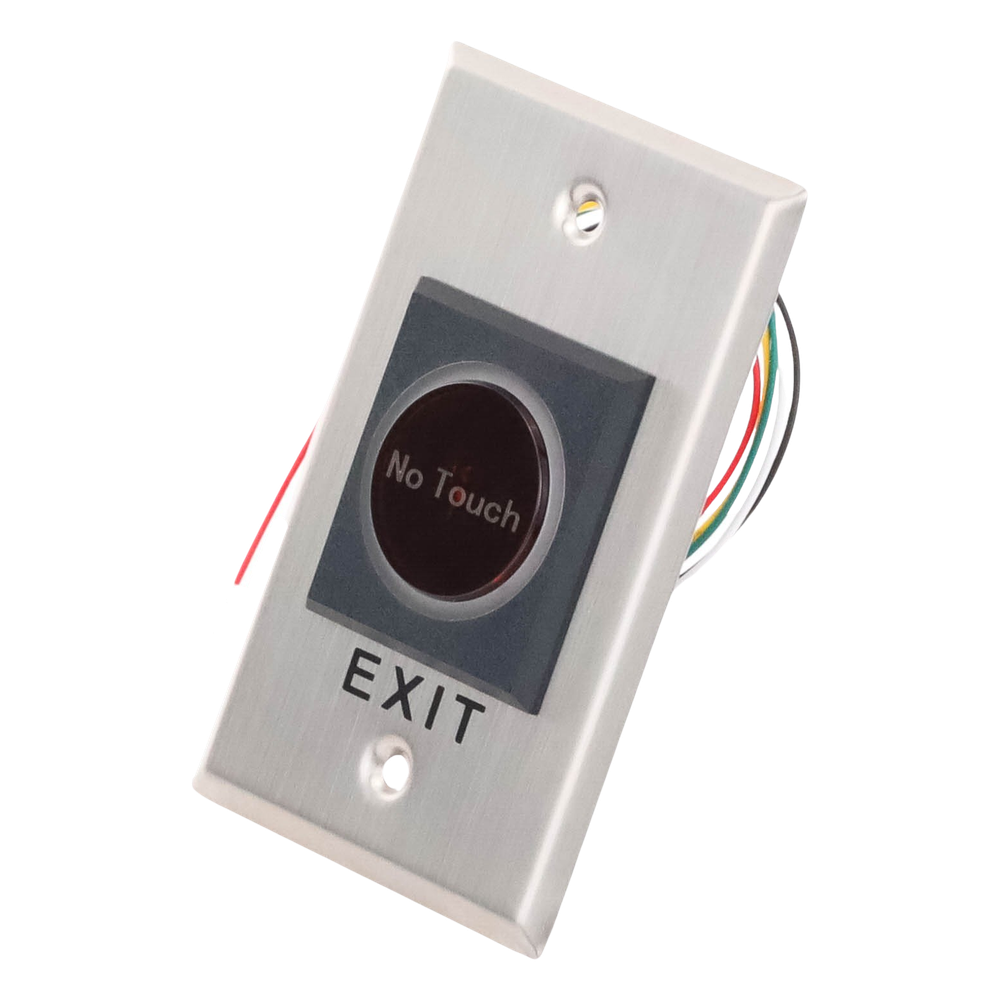 Boton de Salida Sin Contacto IR LED 5-15cm NO/NC 12-24 VCD Acero Inoxidable Hikvision DS-K7P07 - Imagen 4