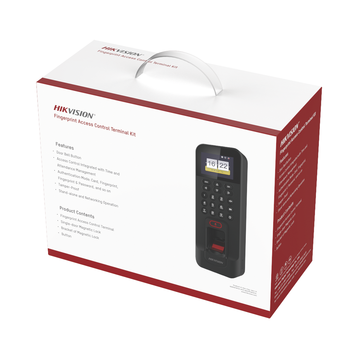 Kit de Control de Acceso TODO INCLUIDO con Lector de Huellas / Incluye Electroimán Botón de Salida y Montajes Z y L para imán (DS-K1T804) HIKVISION - Imagen 1