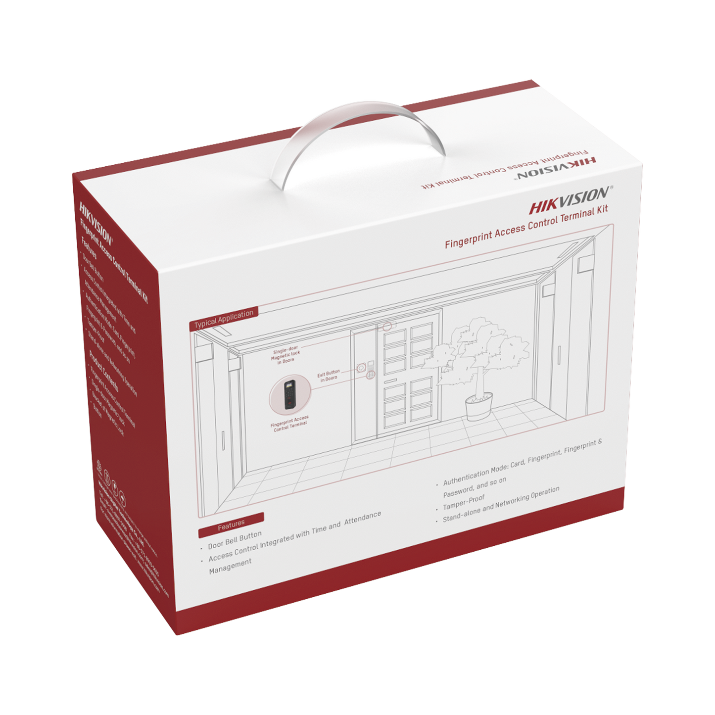 Kit de Control de Acceso TODO INCLUIDO con Lector de Huellas / Incluye Electroimán Botón de Salida y Montajes Z y L para imán (DS-K1T804) HIKVISION - Imagen 2