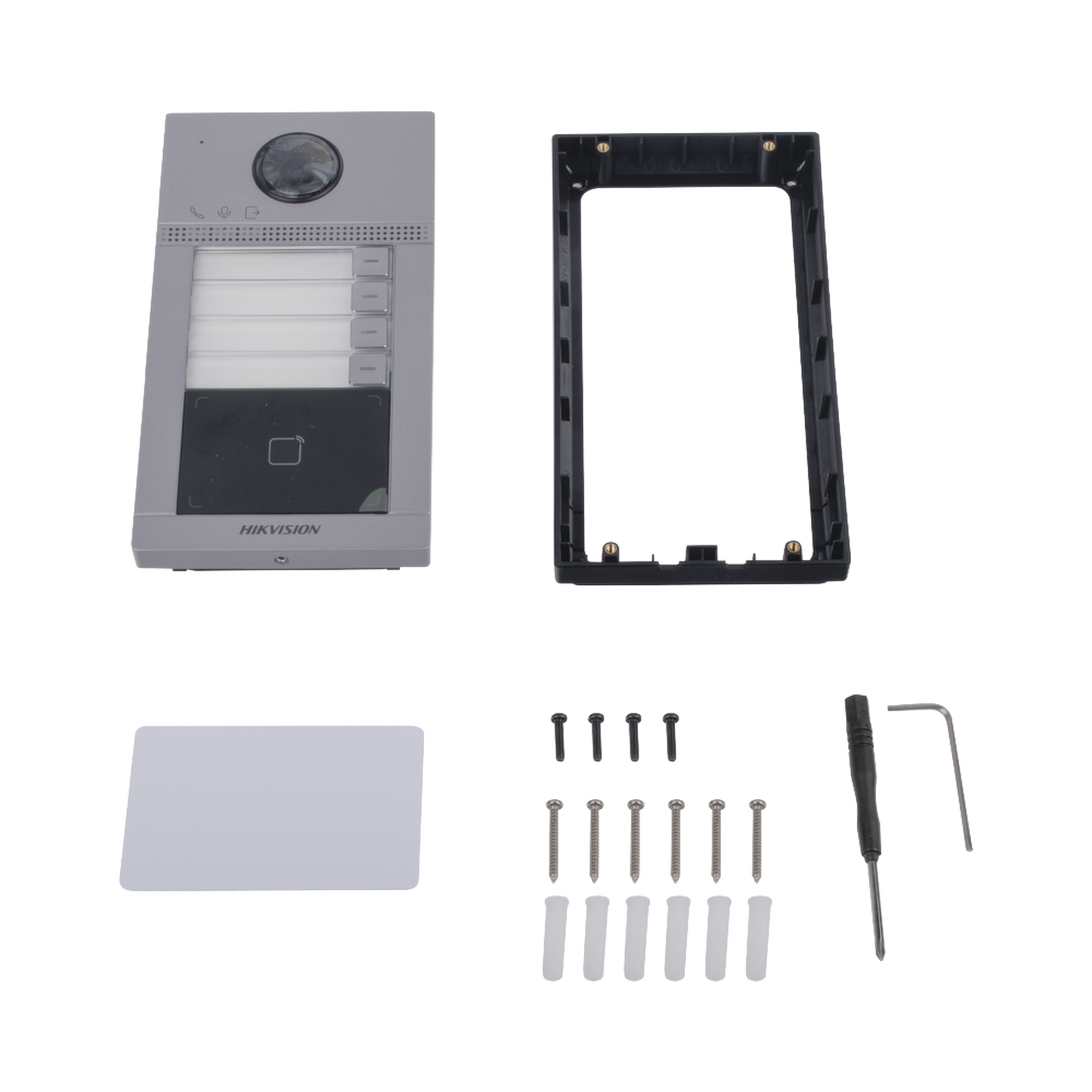 Videoportero IP Hikvision DS-KV8413-WME1(C) · 2MP · 4 Departamentos · PoE · Hik-Connect · IP65 / IK08 - Imagen 1