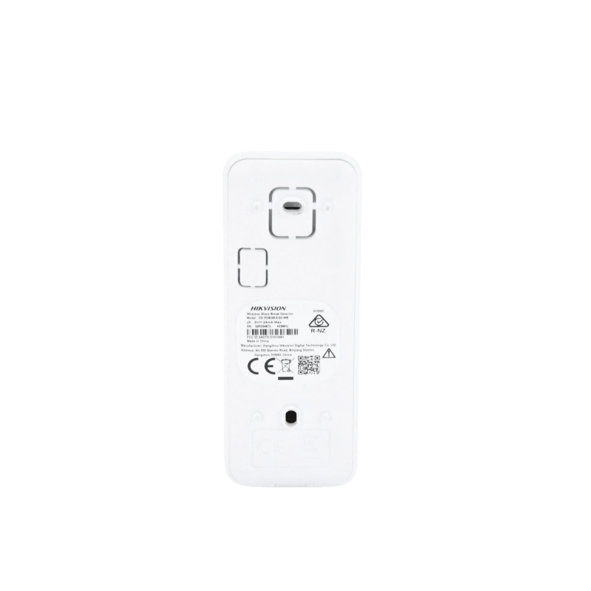 Detectores / SensoresHIKVISIONDS-PDBG8-EG2-WBDetector Inalámbrico Ruptura Cristal 3 en 1 8m (26ft) 120° 2 Zonas Cableadas Hikvision DS - PDBG8 - EG2 - WB - SILYMX