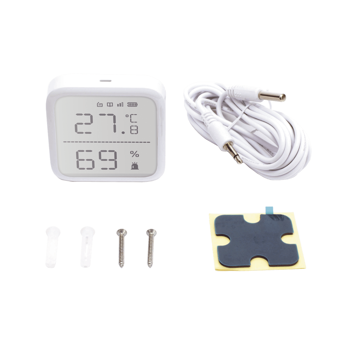 Detectores / SensoresHIKVISIONDS-PDTPH-E-WBDetector Temperatura y Humedad Inalámbrico - 35°C a 99°C Pantalla 2.7" Interior AX PRO Hikvision DS - PDTPH - E - WB - SILYMX