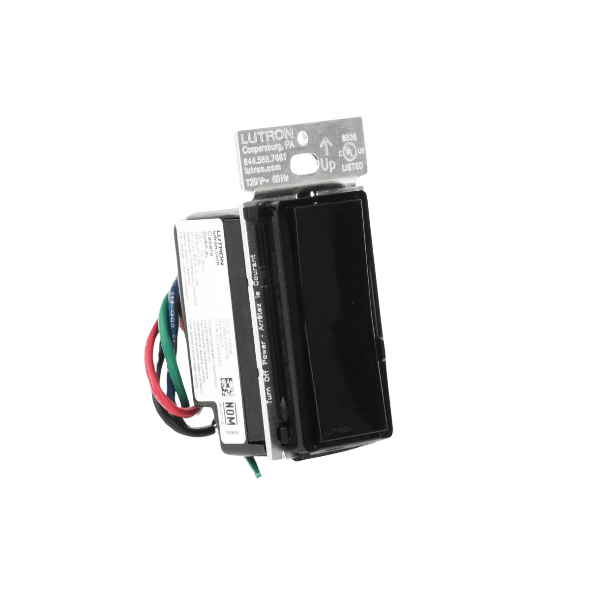AutomatizaciónLUTRON CASETA WIRELESSDVRF6LBLAtenuador Pared Inalámbrico 150W LED 600W INC/HAL Sin Neutro Lutron Caseta Wireless DVRF6LBL - SILYMX