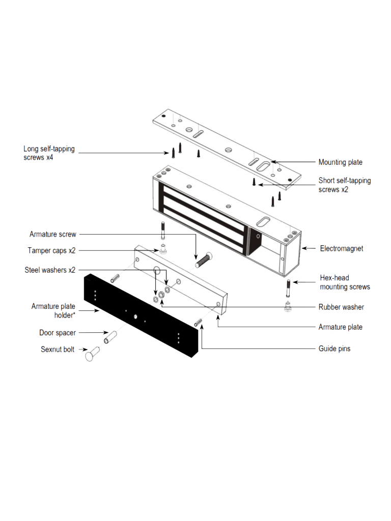 Chapa Magnética Electromagnética / 600 lb (272 kg) / 12/24 VDC Seleccionable / Sensor de Adherencia / LED de Estado / Sin Magnetismo Residual / IP ENFORCER SECOLARM - Imagen 3