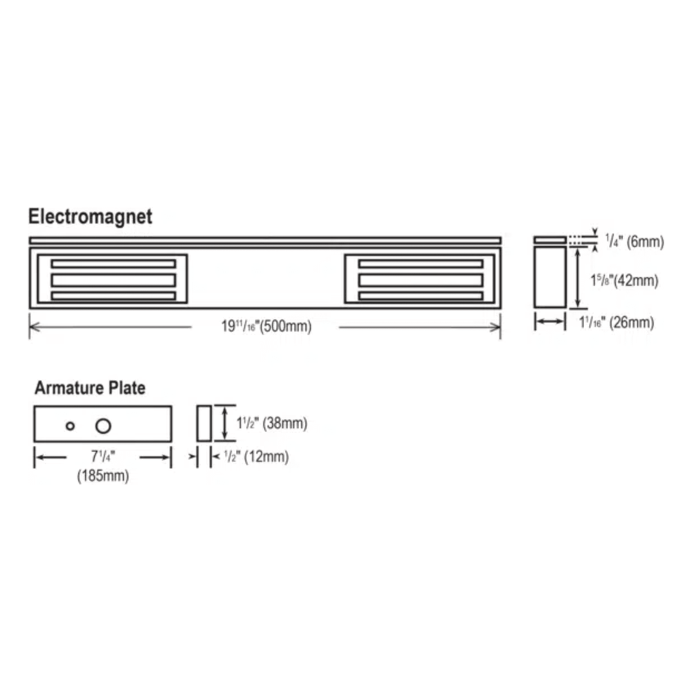 Chapa Magnética Doble / 600 lb (272 kg) por Puerta / 12/24 VDC Seleccionable / LED Bicolor / UL / Libre de Magnetismo Residual ENFORCER SECOLARM - Imagen 2