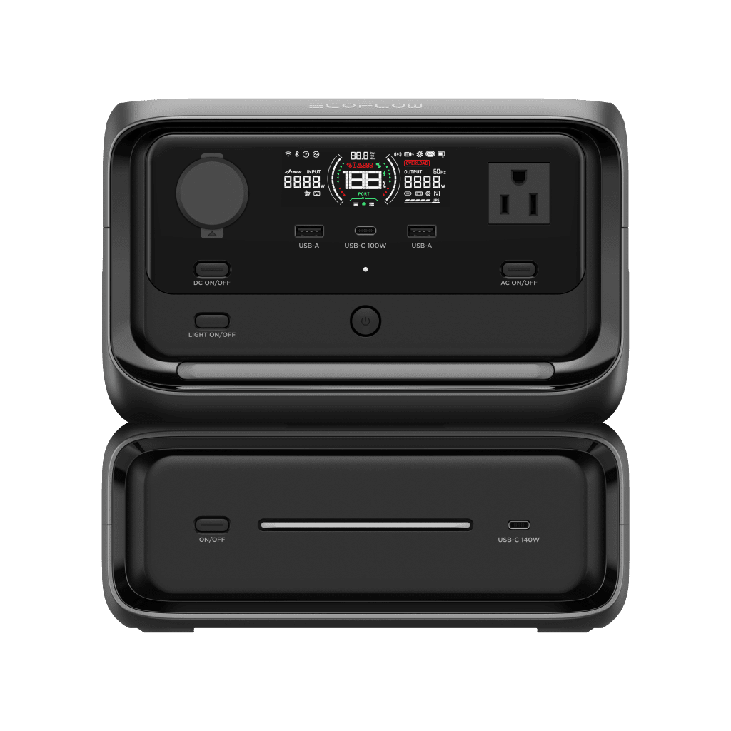 No break UPSECOFLOWEFR3MAXEstación Energía Portátil 572Wh LFP 800W AC USB - C 100W Carga Solar WiFi Bluetooth EcoFlow River 3 Plus EFR3MAX - SILYMX
