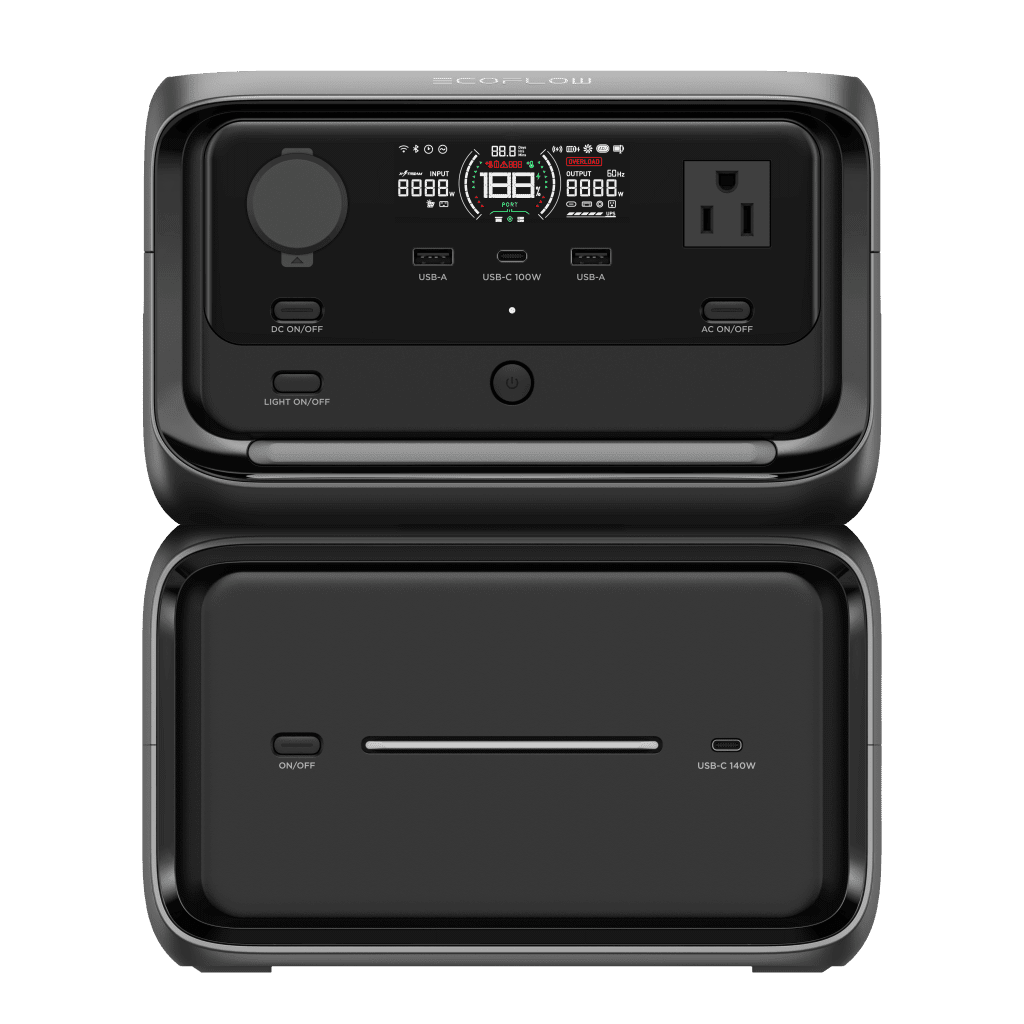 No break UPSECOFLOWEFR3MAXPLEstación Energía Portátil 858Wh Litio LFP 2 AC 300W USB - C 100W Carga Solar WiFi EcoFlow River 3 EFR3MAXPL - SILYMX