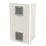 Gabinete Acero Galv. para 2 Baterías PL110D12 (400 x 730 x 300mm). Puerta Ventilada. Acc. para piso o poste No incluidos. EPCOM INDUSTRIAL - Imagen 1