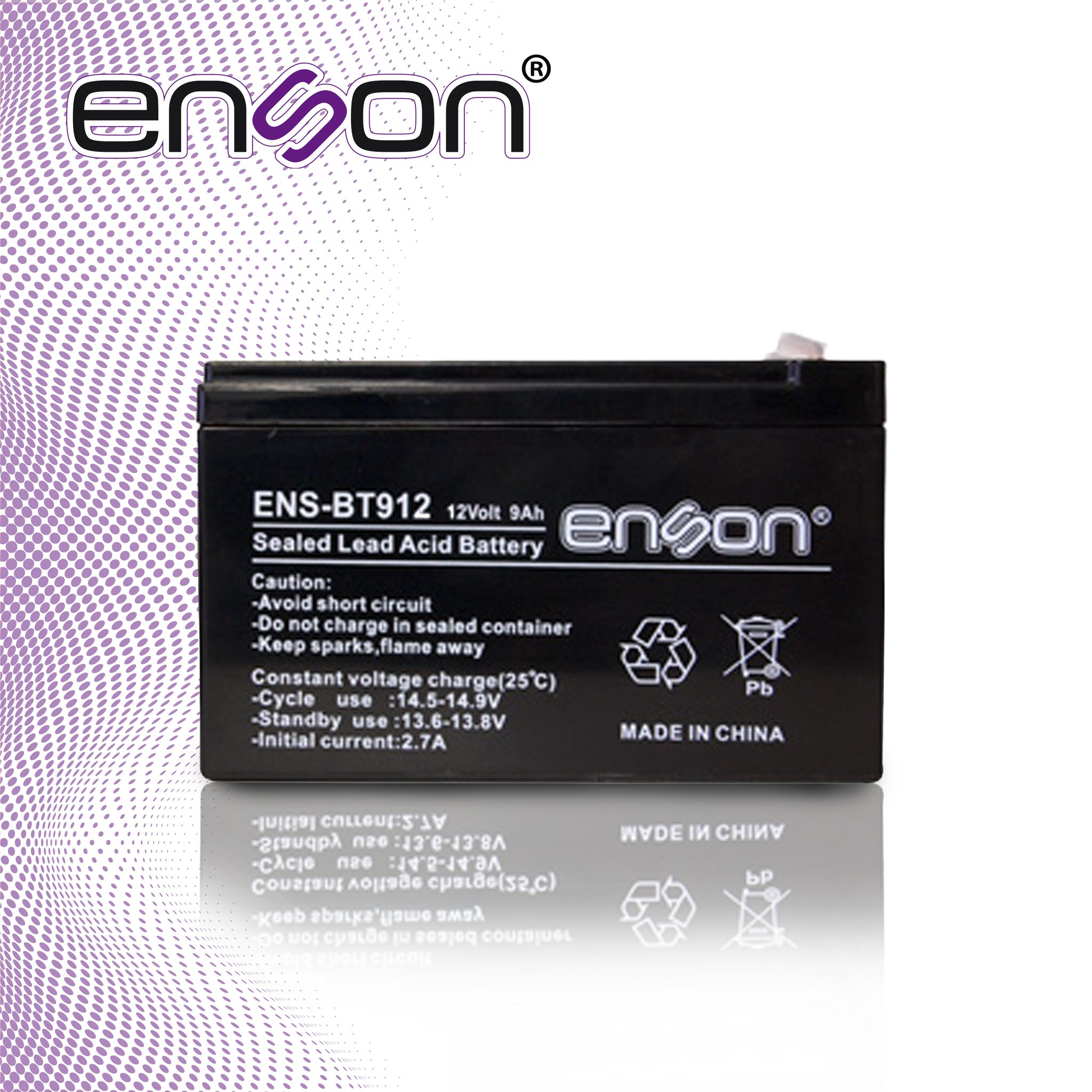 Bateria De Respaldo Enson 12vdc 9AH Base Plomo-acido Para Fuentes De Poder Y Sistemas De Respaldo Ens-bt912 - Imagen 2