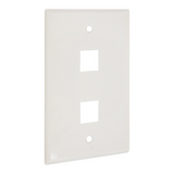 PLACA DE PARED (FACEPLATE) UNIVERSAL ENS-FP62 ENSON 2 PUERTOS ESTILO KEYCONNECT CAT6A CAT6 CAT5E CONECTORES DE FIBRA OPTICA Y COAXIALES COLOR BLANCO USO INTERIOR MATERIAL PLASTICO ABS - Imagen 1