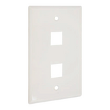 PLACA DE PARED (FACEPLATE) UNIVERSAL ENS-FP62 ENSON 2 PUERTOS ESTILO KEYCONNECT CAT6A CAT6 CAT5E CONECTORES DE FIBRA OPTICA Y COAXIALES COLOR BLANCO USO INTERIOR MATERIAL PLASTICO ABS - Imagen 2