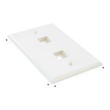 PLACA DE PARED (FACEPLATE) UNIVERSAL ENS-FP62 ENSON 2 PUERTOS ESTILO KEYCONNECT CAT6A CAT6 CAT5E CONECTORES DE FIBRA OPTICA Y COAXIALES COLOR BLANCO USO INTERIOR MATERIAL PLASTICO ABS - Imagen 3