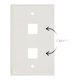 PLACA DE PARED (FACEPLATE) UNIVERSAL ENS-FP62 ENSON 2 PUERTOS ESTILO KEYCONNECT CAT6A CAT6 CAT5E CONECTORES DE FIBRA OPTICA Y COAXIALES COLOR BLANCO USO INTERIOR MATERIAL PLASTICO ABS - Imagen 4