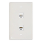 PLACA DE PARED (FACEPLATE) UNIVERSAL ENS-FP62 ENSON 2 PUERTOS ESTILO KEYCONNECT CAT6A CAT6 CAT5E CONECTORES DE FIBRA OPTICA Y COAXIALES COLOR BLANCO USO INTERIOR MATERIAL PLASTICO ABS - Imagen 5