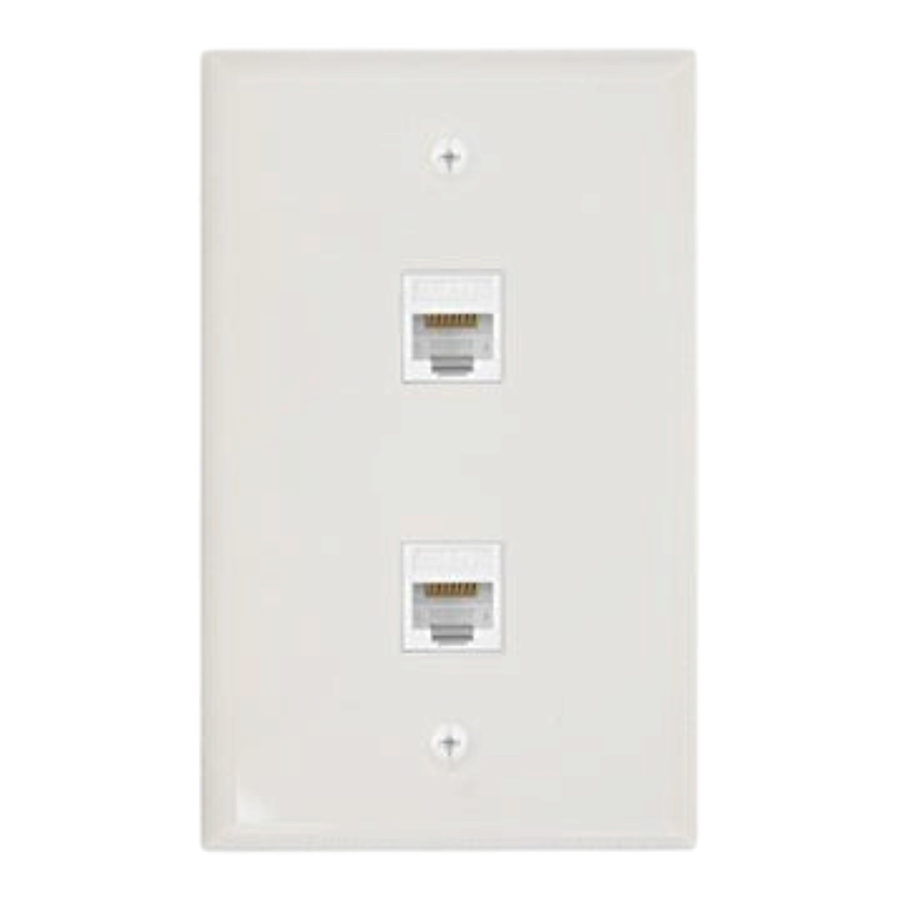 PLACA DE PARED (FACEPLATE) UNIVERSAL ENS-FP62 ENSON 2 PUERTOS ESTILO KEYCONNECT CAT6A CAT6 CAT5E CONECTORES DE FIBRA OPTICA Y COAXIALES COLOR BLANCO USO INTERIOR MATERIAL PLASTICO ABS - Imagen 5