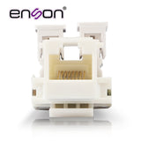 Conector Jack Enson Ens-jc6wh Cat6 Color Blanco A 90 Grados Ponchado Con Pinzas Y Cubrepolvo - Imagen 1