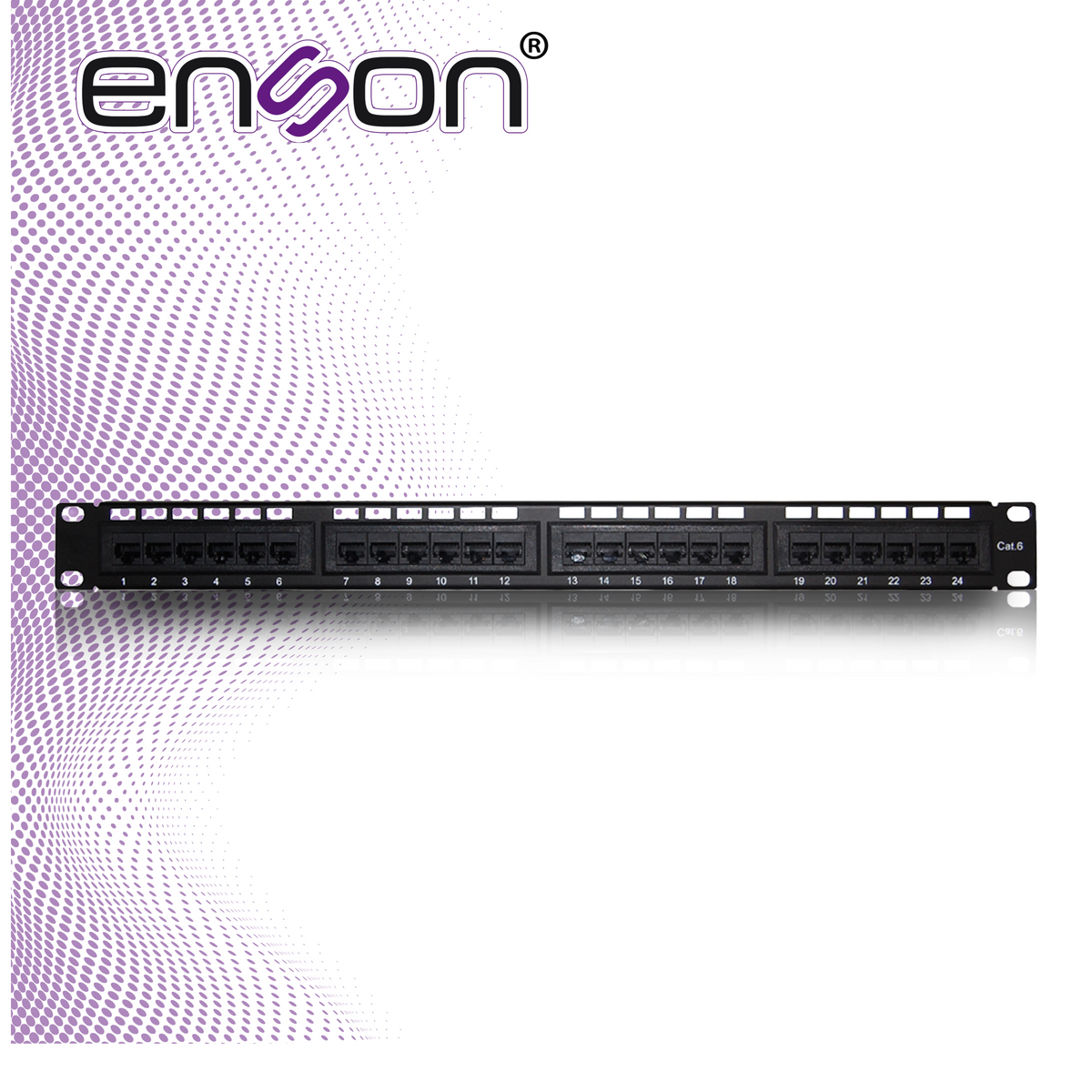 Patch Panel Cat6 De 24 Puertos Precargado 1 UR Enson ENS-PA24P6 - Imagen 1