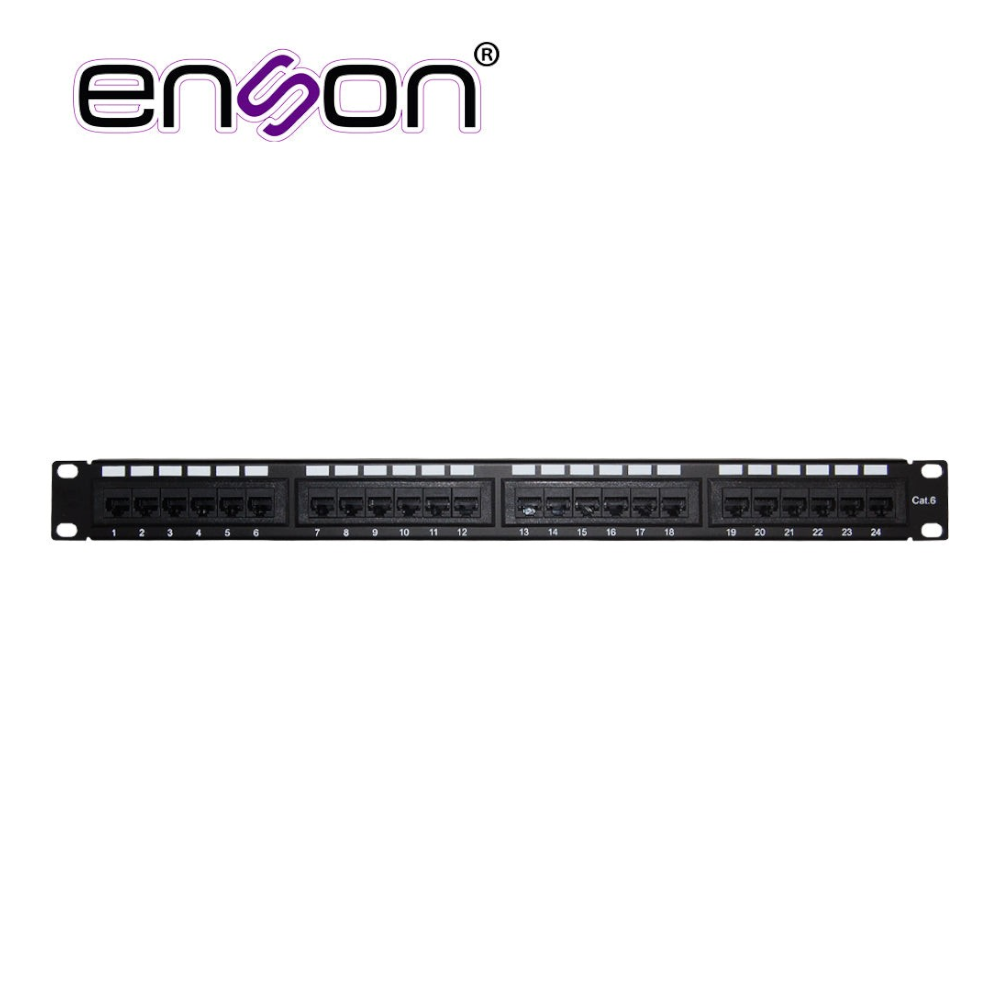 Patch Panel Cat6 De 24 Puertos Precargado 1 UR Enson ENS-PA24P6 - Imagen 2