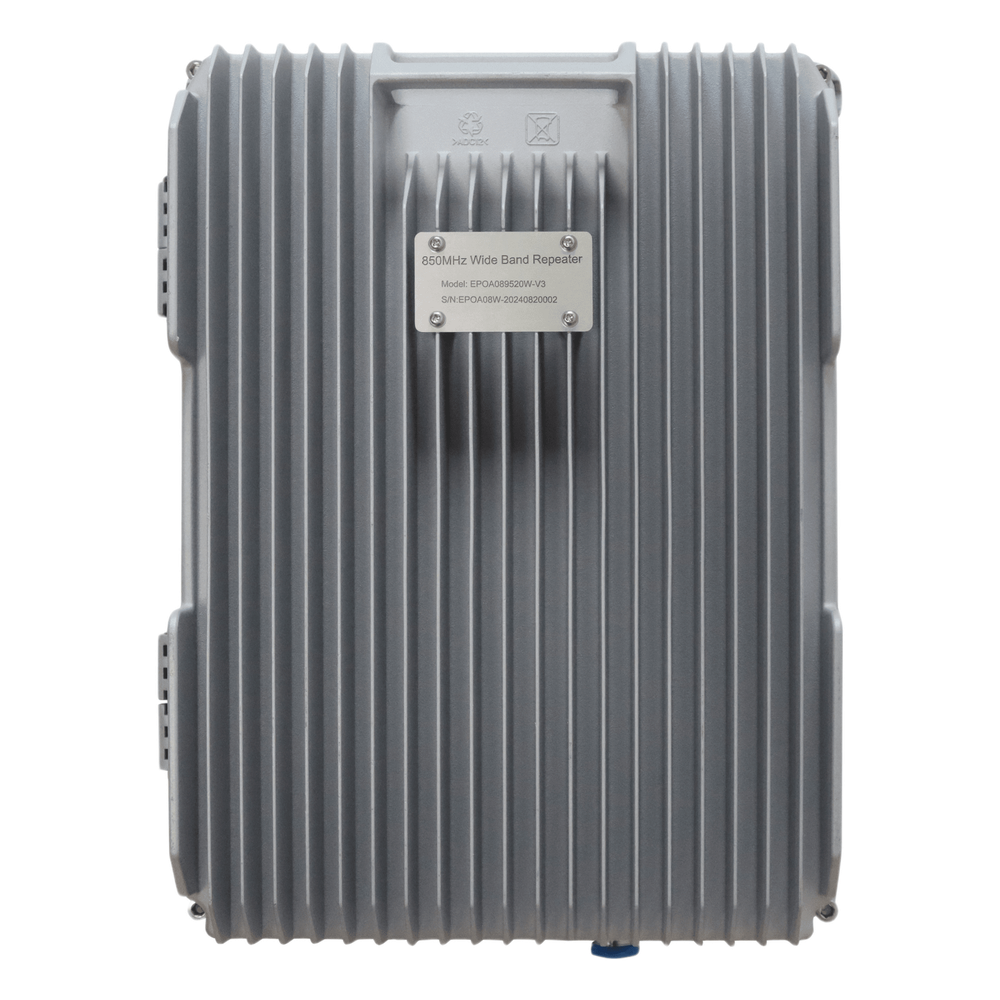 COBERTURA DE HASTA 5 km / Amplificador de Señal Celular / Banda 5, 850 MHz / 20 Watts de Potencia / Banda Ancha Multioperador / Protección Autoexcitación / Monitoreo USB / Gabinete IP65. EPCOM - Imagen 1