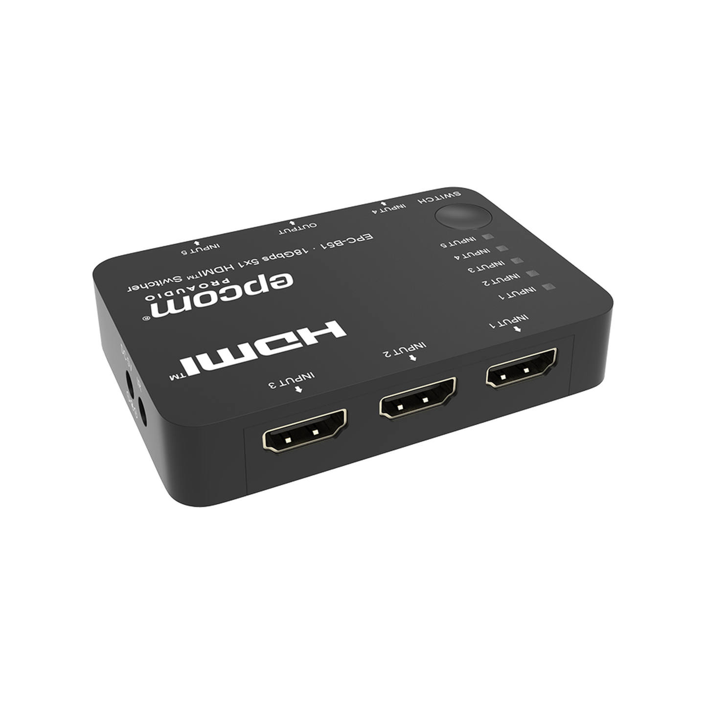 Switch HDMI 5x1 | 18Gbps | 4K@60Hz | YCbCr 4:4:4 | HDR, Dolby Vision y HLG | Soporte 3D | Conmutación Automática y Manual | Diseño Compacto EPCOM PROAUDIO - Imagen 1
