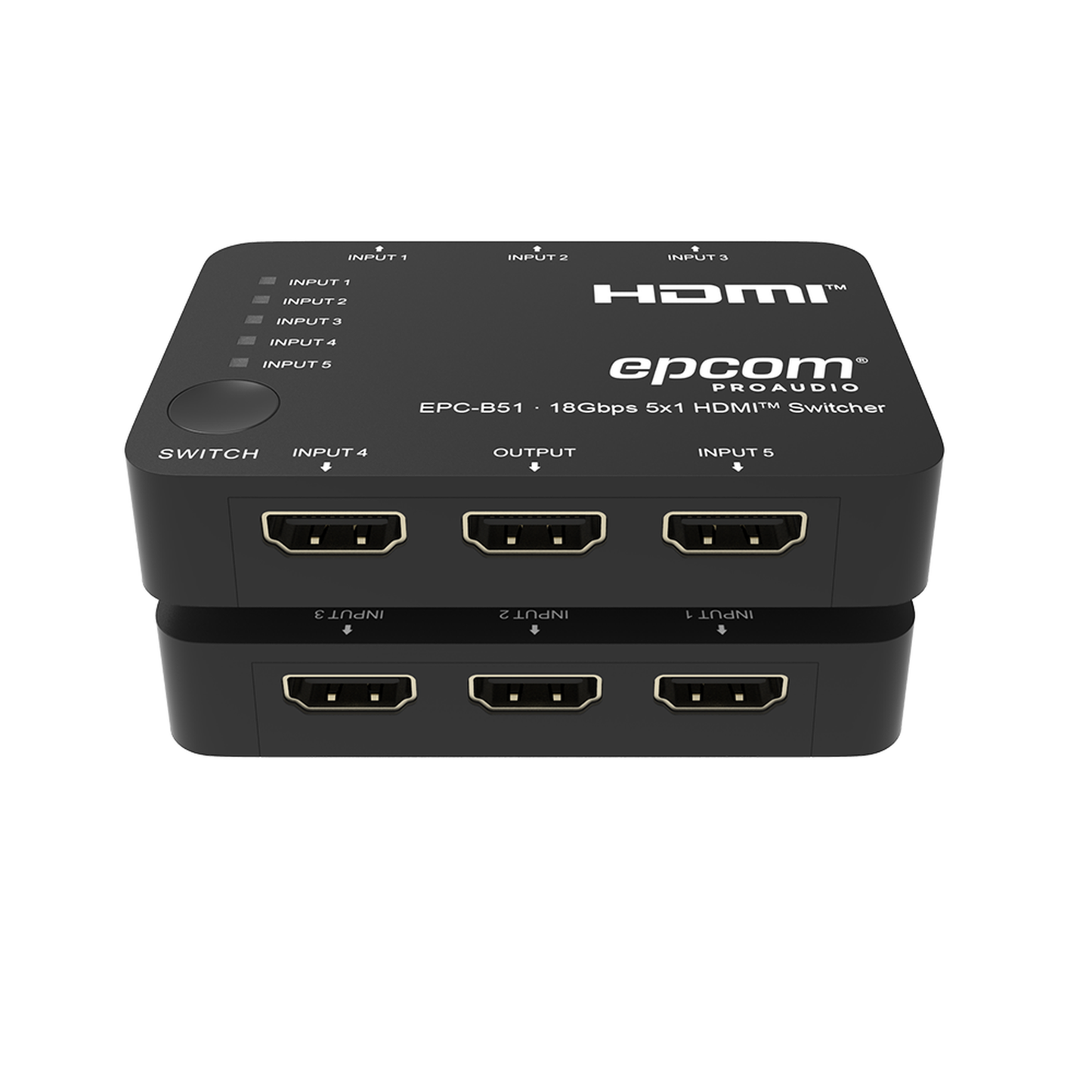 Switch HDMI 5x1 | 18Gbps | 4K@60Hz | YCbCr 4:4:4 | HDR, Dolby Vision y HLG | Soporte 3D | Conmutación Automática y Manual | Diseño Compacto EPCOM PROAUDIO - Imagen 2