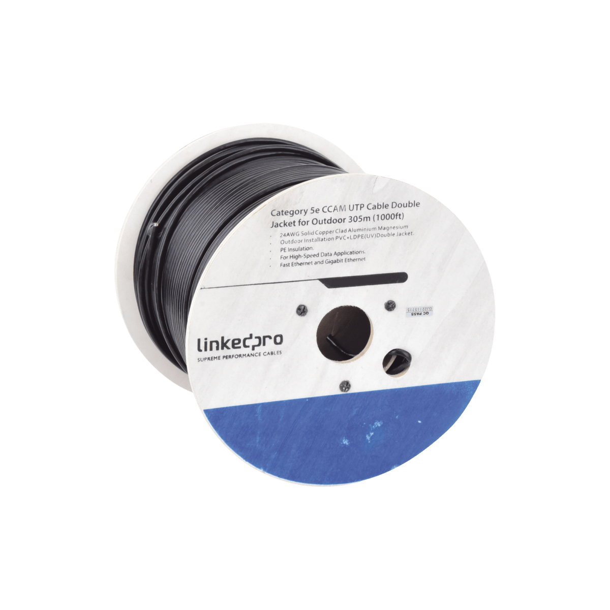 Cables Categoria 6LINKEDPROEPCAT6V2EXTBobina Cable Cat6 Exterior 305m (1000ft) CCA Doble Forro Negro LINKEDPRO EPCAT6V2EXT - SILYMX