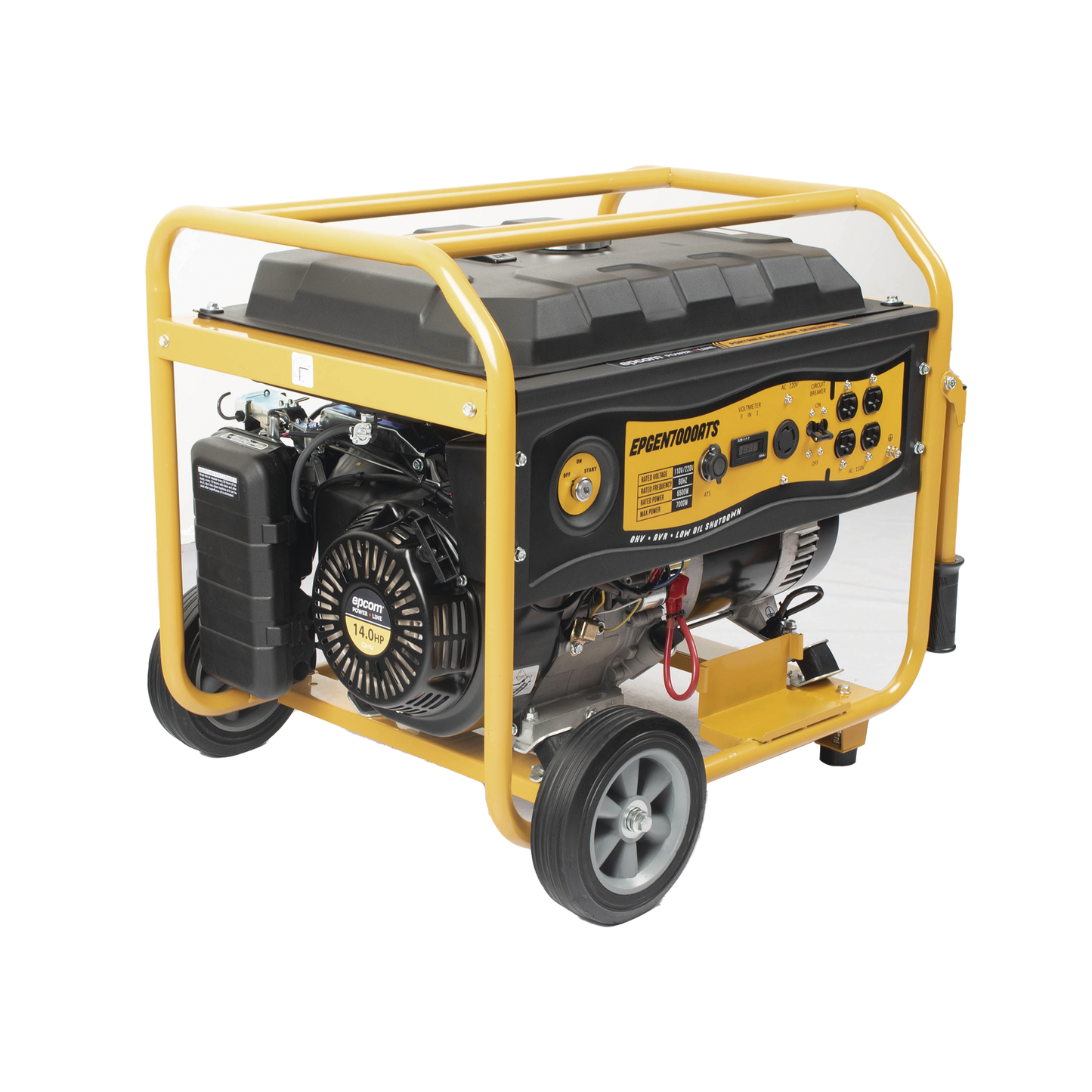 Generador a Gasolina con Encendido Automático con fallo a CFE 6.5KW Jaula con Ruedas para Fácil Traslado EPGEN7000ATS EPCOM POWERLINE - Imagen 4