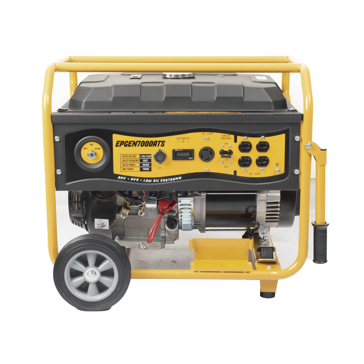 Generador a Gasolina con Encendido Automático con fallo a CFE 6.5KW Jaula con Ruedas para Fácil Traslado EPGEN7000ATS EPCOM POWERLINE - Imagen 5