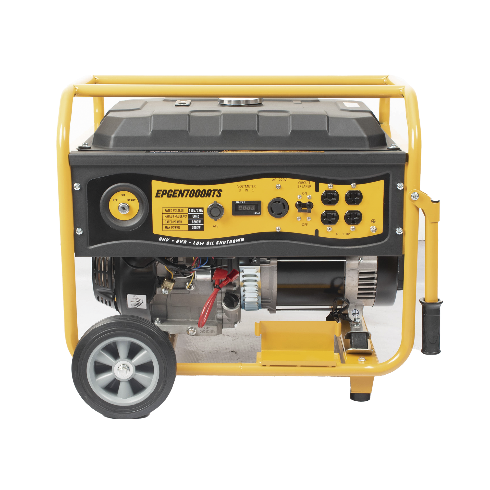 Generador a Gasolina con Encendido Automático con fallo a CFE 6.5KW Jaula con Ruedas para Fácil Traslado EPGEN7000ATS EPCOM POWERLINE - Imagen 5