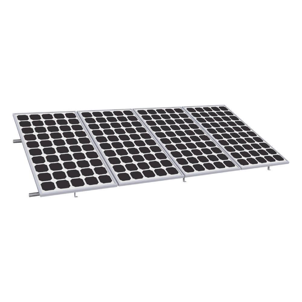 Montaje para Panel Solar 1x4 Riel 4400mm Aluminio Anodizado Techo o Piso Concreto Viento 136km/h EPCOM POWERLINE EPL-AM01-1X4ST - Imagen 1