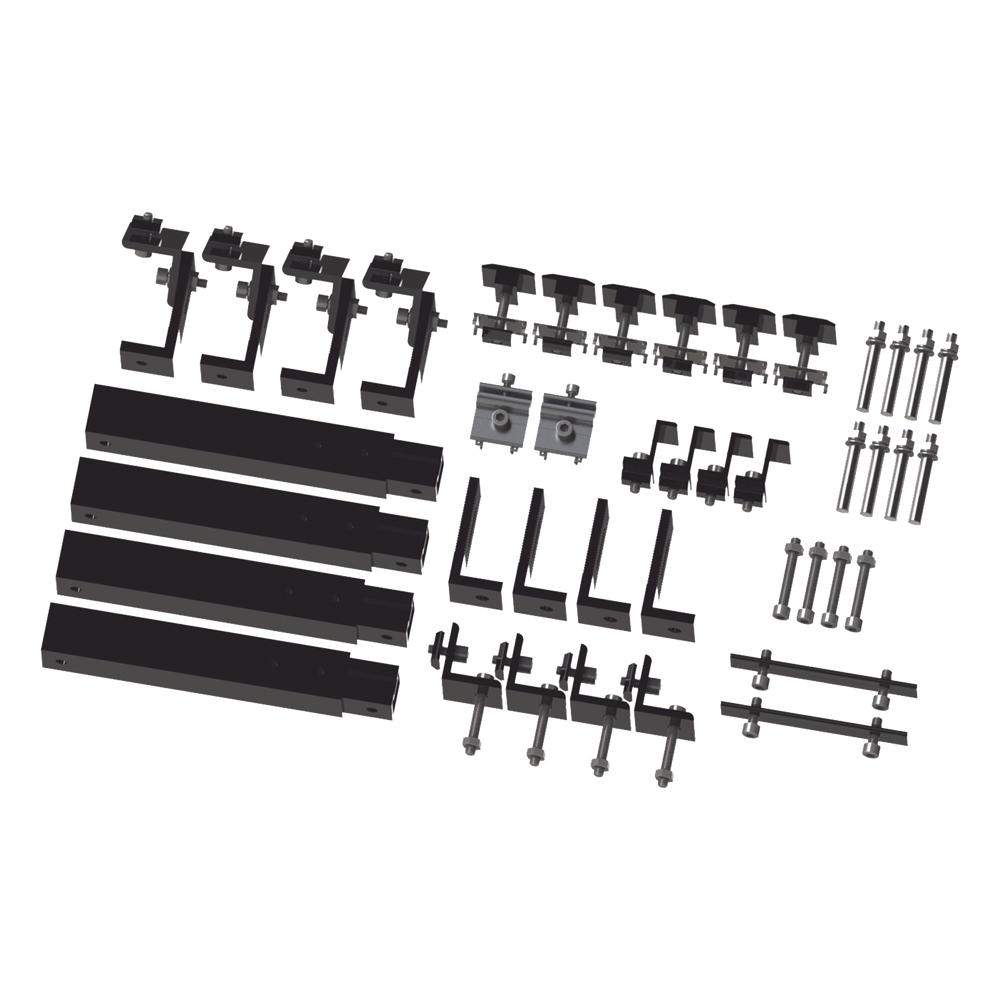Sistema de Montaje Paneles Solares Arreglo 1x4 Aluminio Anodizado 20-45° 136 km/h EPCOM POWERLINE EPL-AMO011X4-STBLK - Imagen 1
