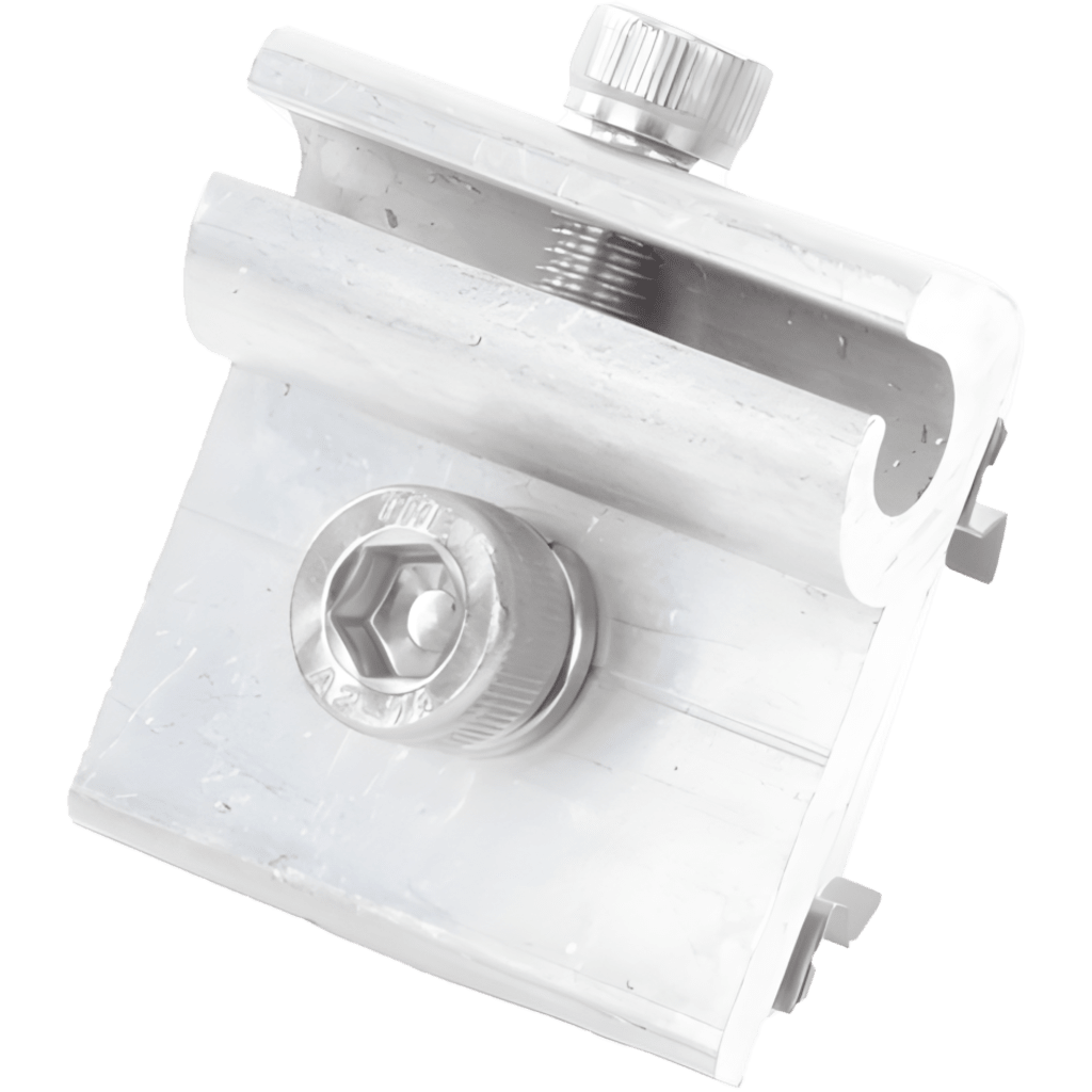 Conector de Tierra Fisica para Panel Solar Riel de Montaje 21 Sin Herramientas Especiales EPCOM POWERLINE EPLELNT20AL - Imagen 1