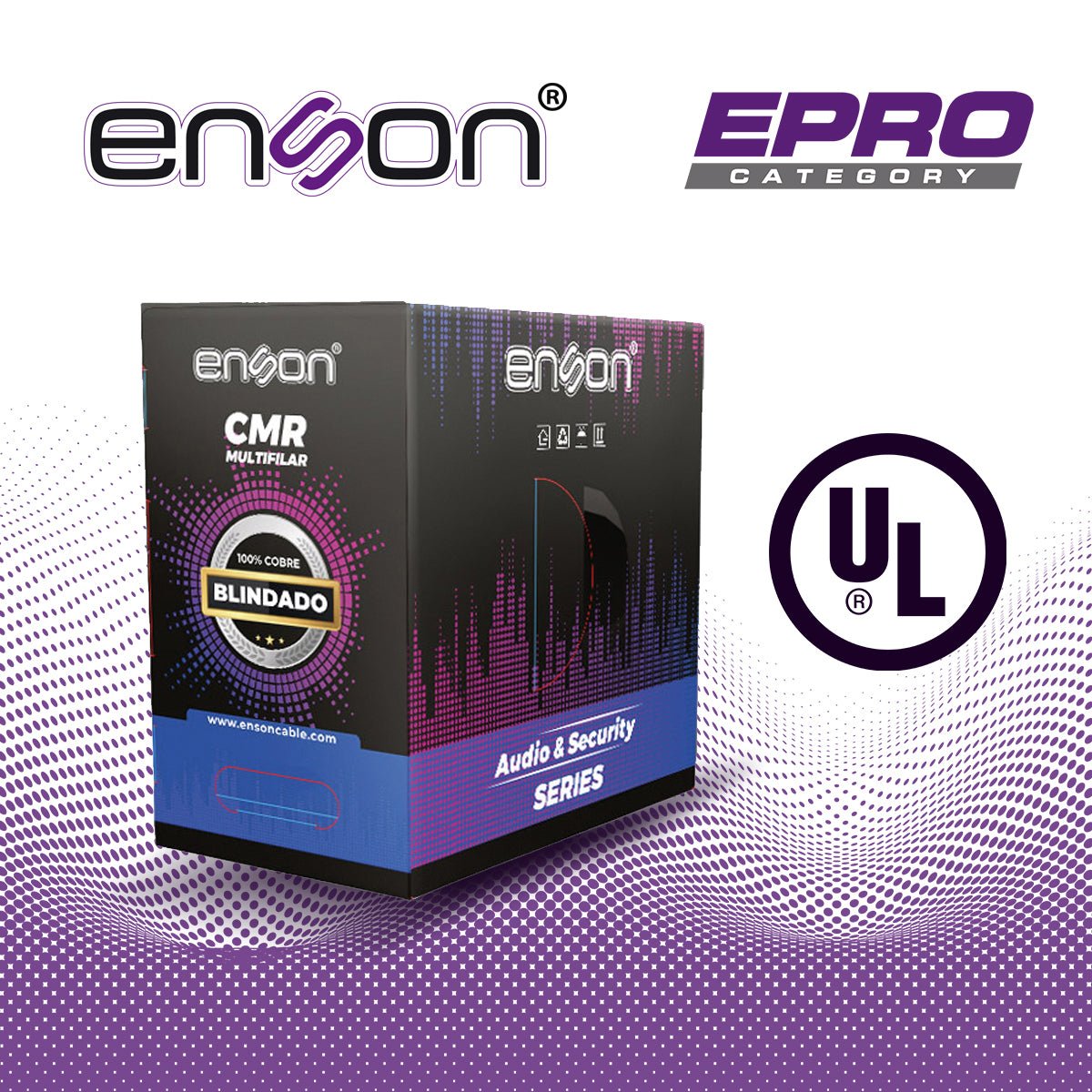 Bobina de cable 4x18 awg para Audio y Seguridad ENSON EPRO-5302F · 4C/18AWG · 100% Cobre · Blindado · CMR · UL · 305 Metros - Imagen 3