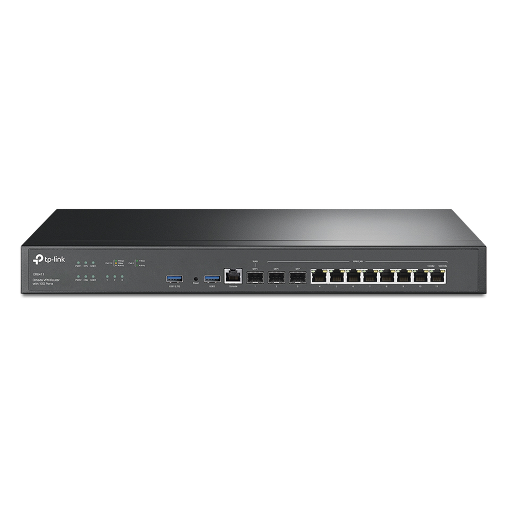 Router Omada VPN / SDN Multi-WAN 10G / 1 Puerto WAN SFP+ 10G / 1 Puerto WAN/LAN SFP+ 10G / 1 Puerto WAN/LAN SFP 1G / 8 puertos LAN/WAN 1G / 2 Puertos USB / 2.3 Millones Sesiones Concurrentes / Administración Centralizada OMADA SDN. TP-LINK - Imagen 1