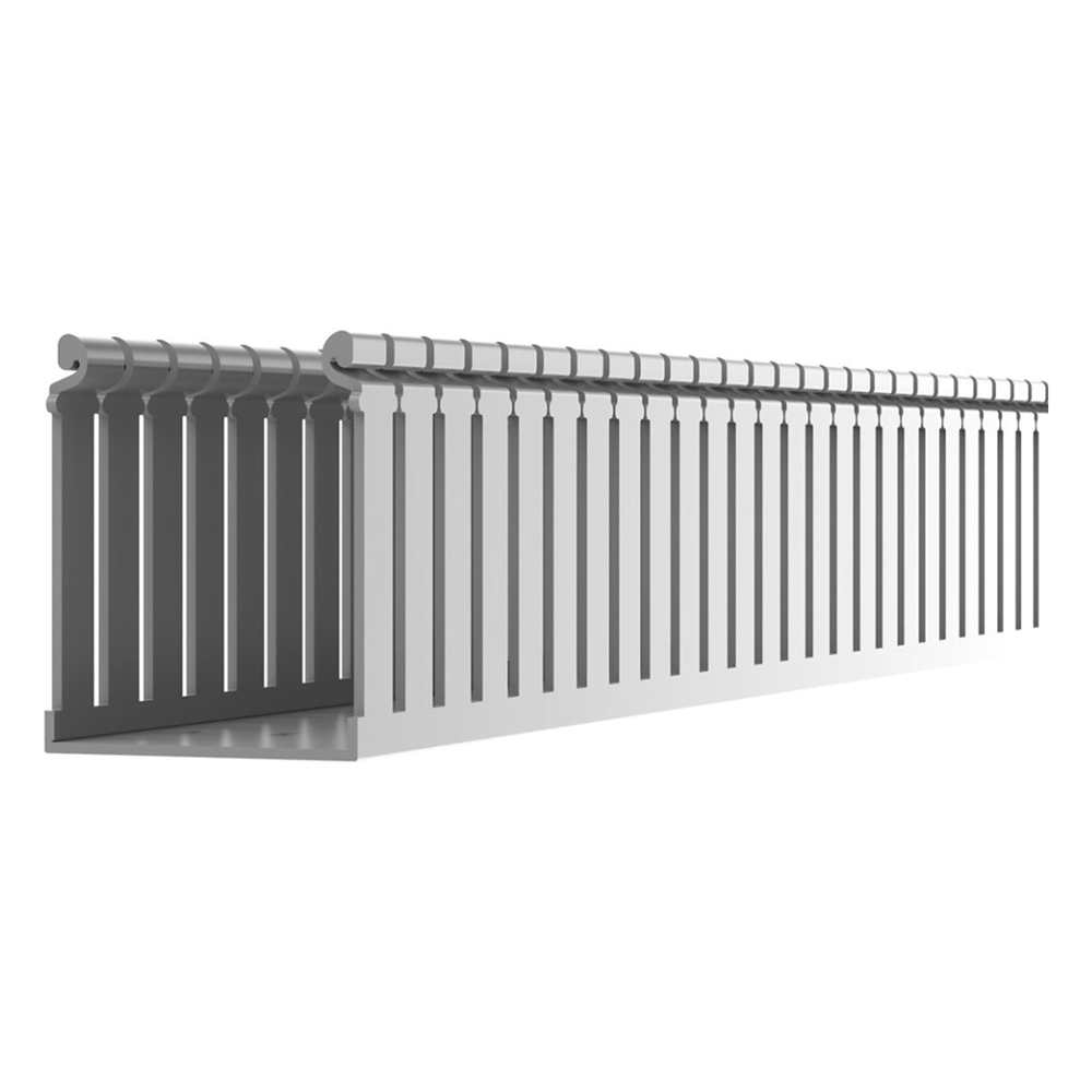 Canaleta Ranurada de PVC con Tapa / Tipo F / 4.25 x 4.10 x 6.6 ft / UL 94 V-0 / Gris Claro PANDUIT - Imagen 2