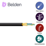 FIBRA OPTICA BELDEN FD4D006R9 / INTERIOR/EXTERIOR / NEGRO / OM4 / 6 HILOS / FORRO PVC / OFNR / BOBINA / 1,640 PIES 500 METROS - Imagen 3