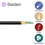 FIBRA OPTICA BELDEN FDSD006R9 / INTERIOR/EXTERIOR / NEGRO / OS2 / 6 HILOS / FORRO PVC / OFNR / BOBINA / 3,280 PIES 1,000 METROS - Imagen 3