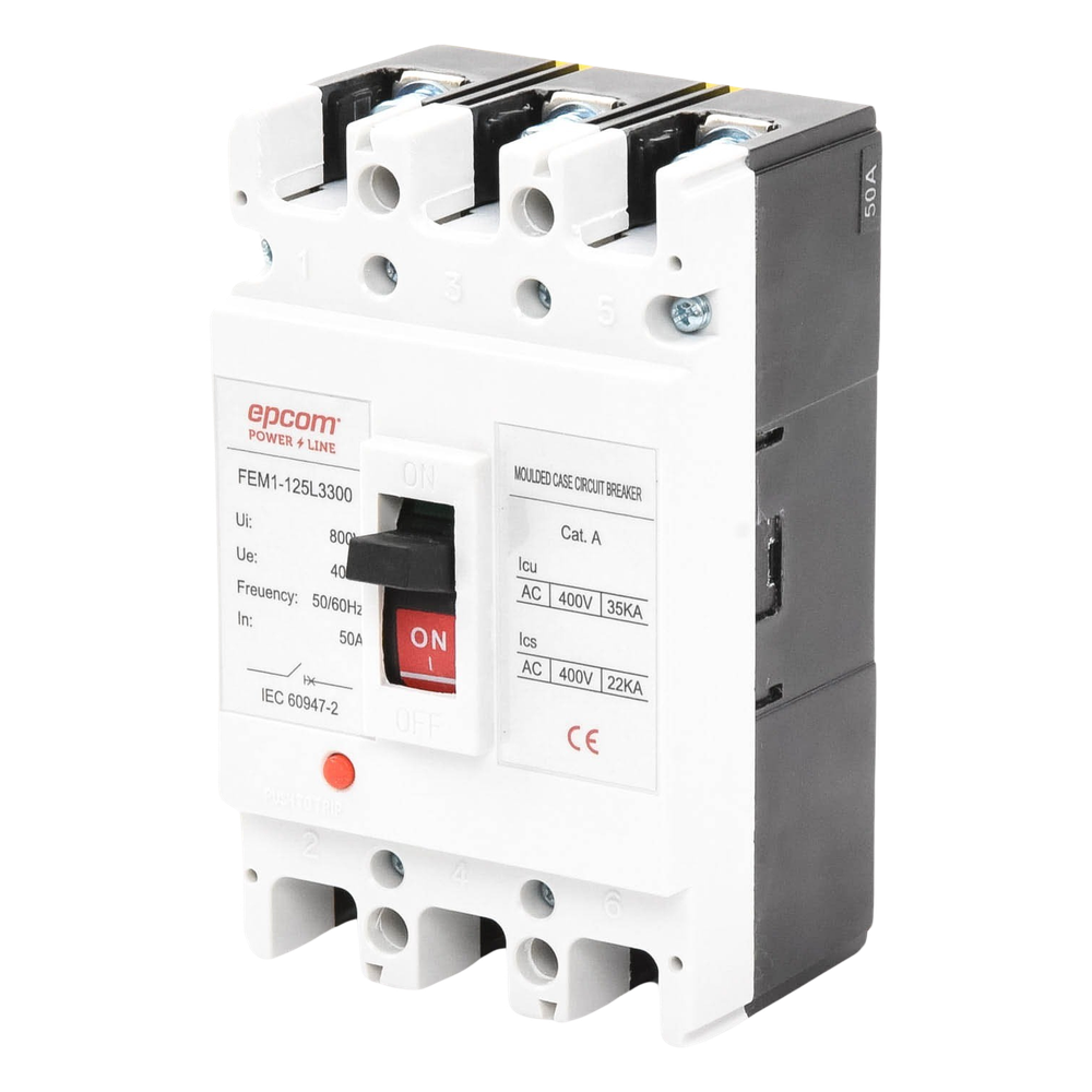 Protección Térmica 3P, 50A, Corriente Alterna 690 V CA Trifásica. EPCOM POWERLINE - Imagen 1